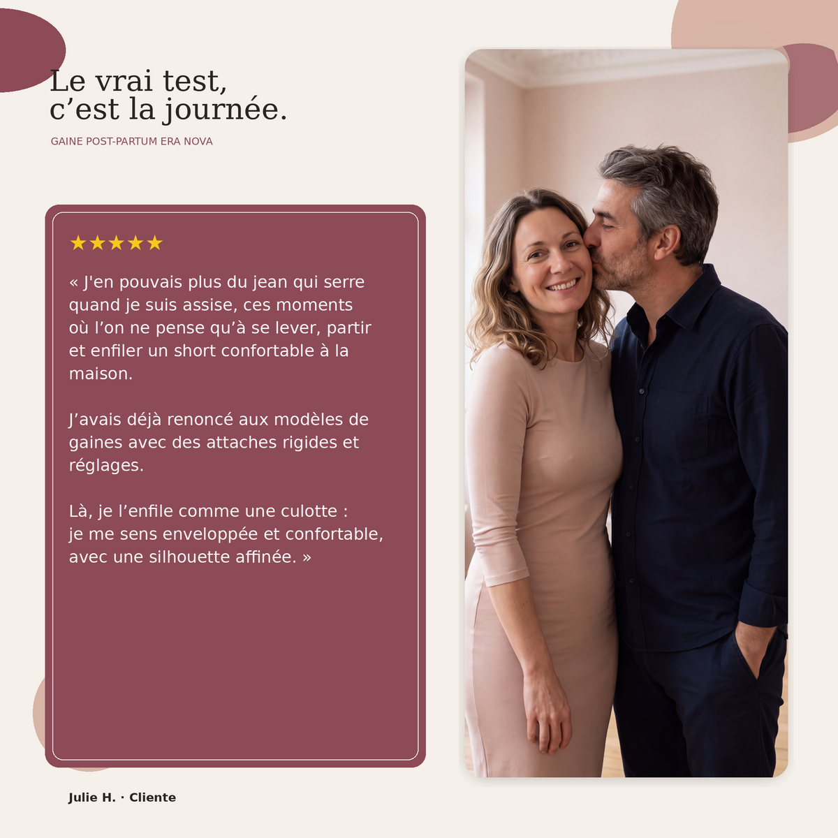 Culotte gainante taille haute post-partum —  bande X et compression 360° - ERA NOVA®